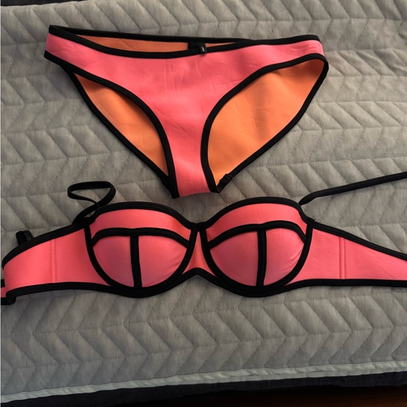 Triangl triangle neoprene bikini med lg scuba bikini orange pink - Picture 7 of 8
